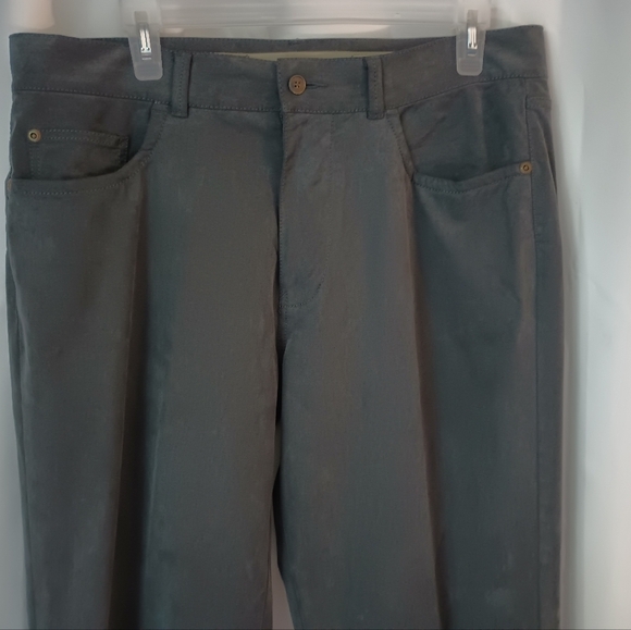 Tommy Bahama Mens Tencel Cotton Pants Size 35 Gray Pleat Front Relaxed Fit Soft - Picture 2 of 14